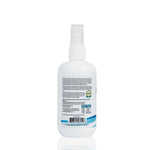 White spray bottle with label on a white background