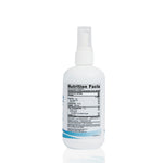 Bottle with nutrition facts label on a white background
