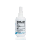 Bottle with nutrition facts label on a white background