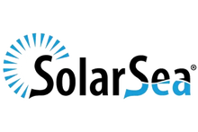 SolarSea logo with blue and black design on a white background