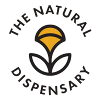 Logo of The Natural Dispensary with a stylized flower design.